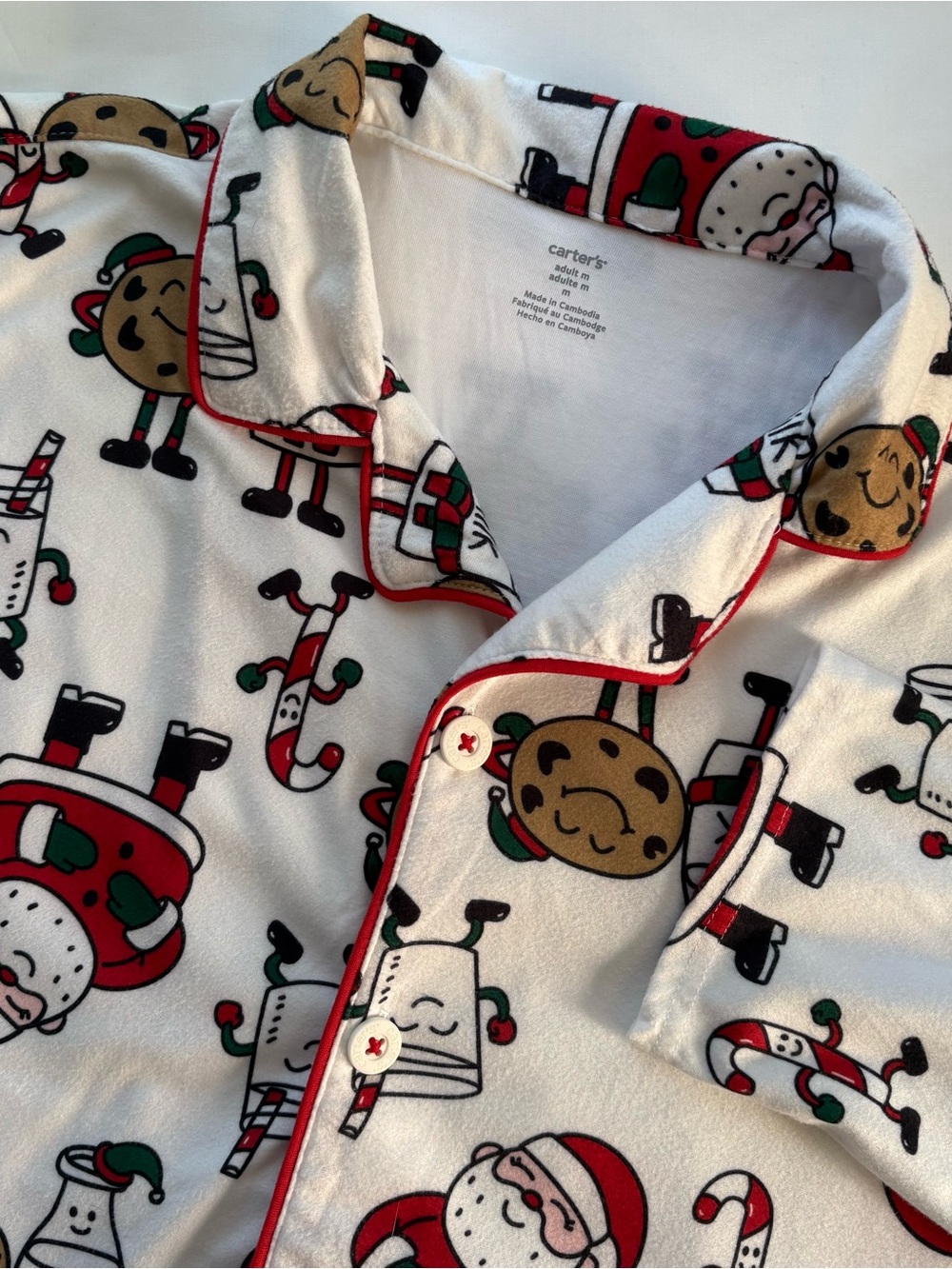 Carter’s Unisex Adult Santa Christmas Pajama Top Medium